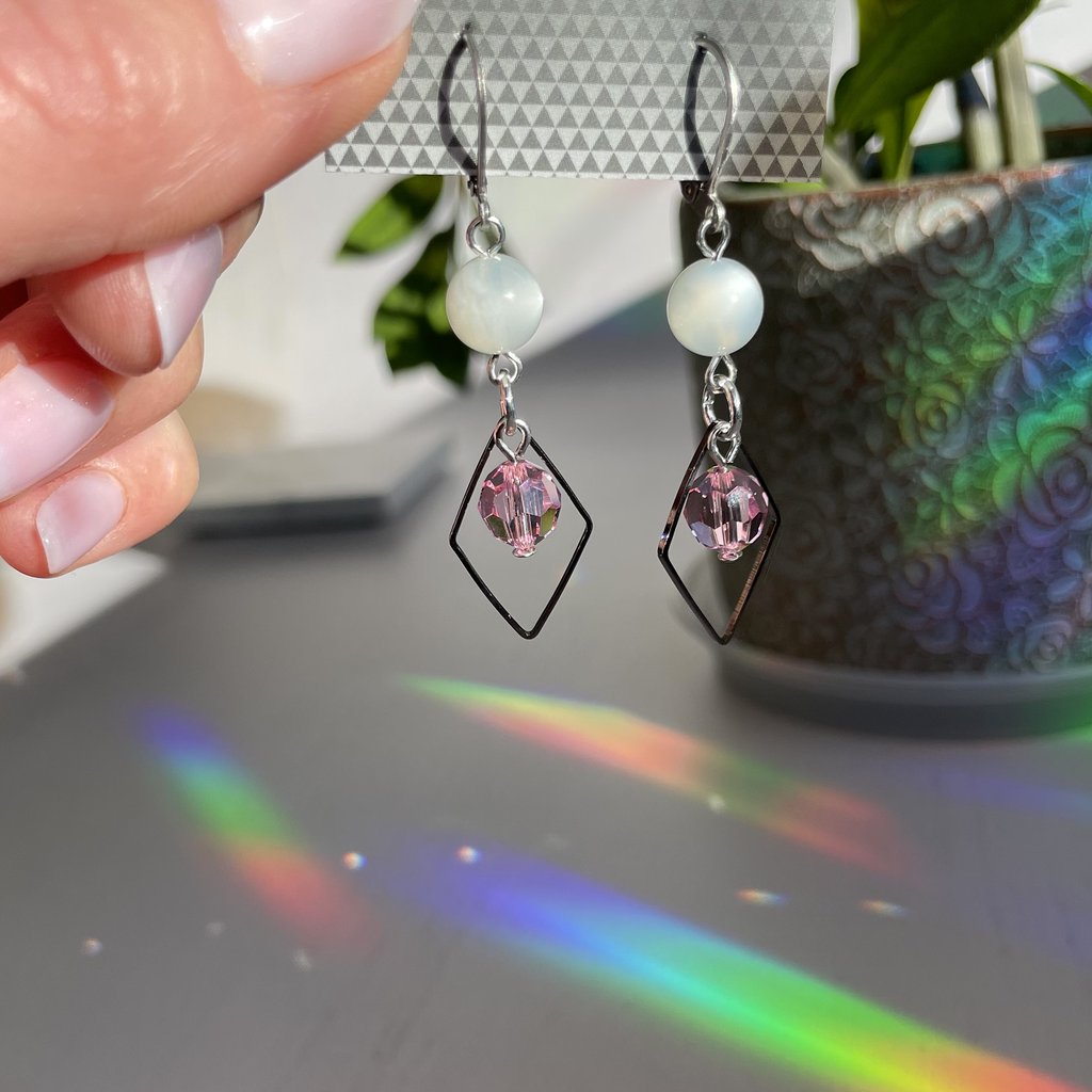 Boucles d'oreilles Cristal Rose