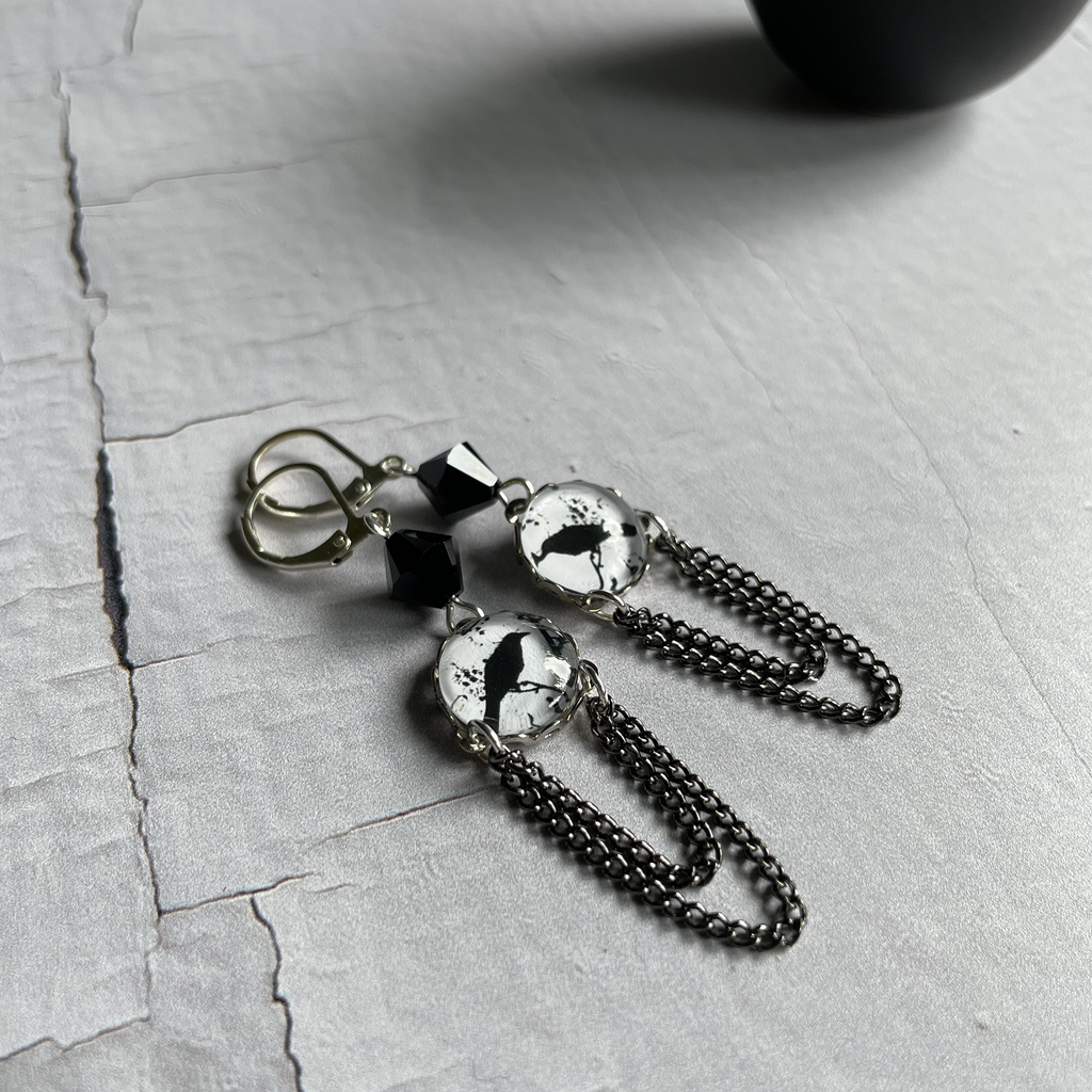 Boucles d'oreilles Mini-Corbeau