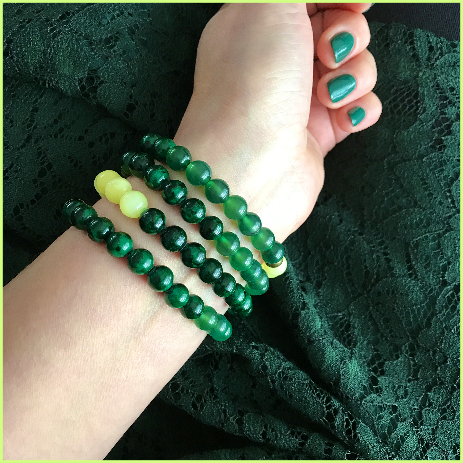 Bracelet Vert Velours