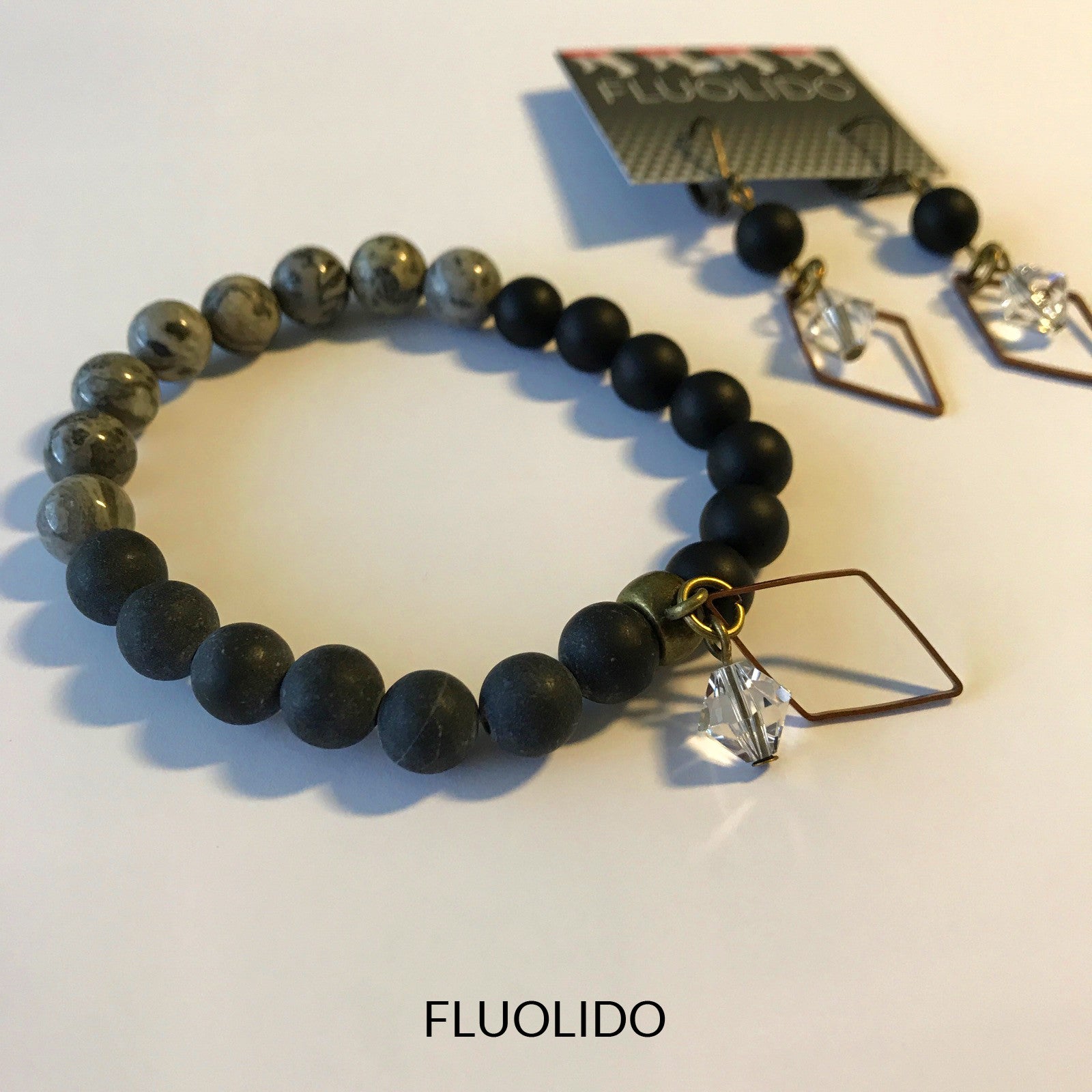Bracelet Black Agate & Swarovski -FIN