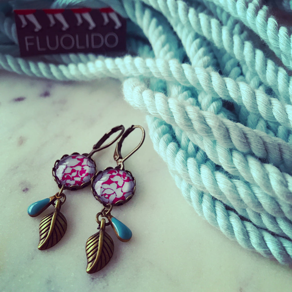 Boucles d'oreilles Magenta Vintage