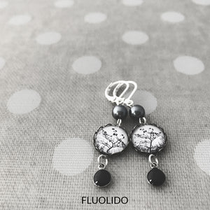 Boucles d'oreilles Arbre Noir